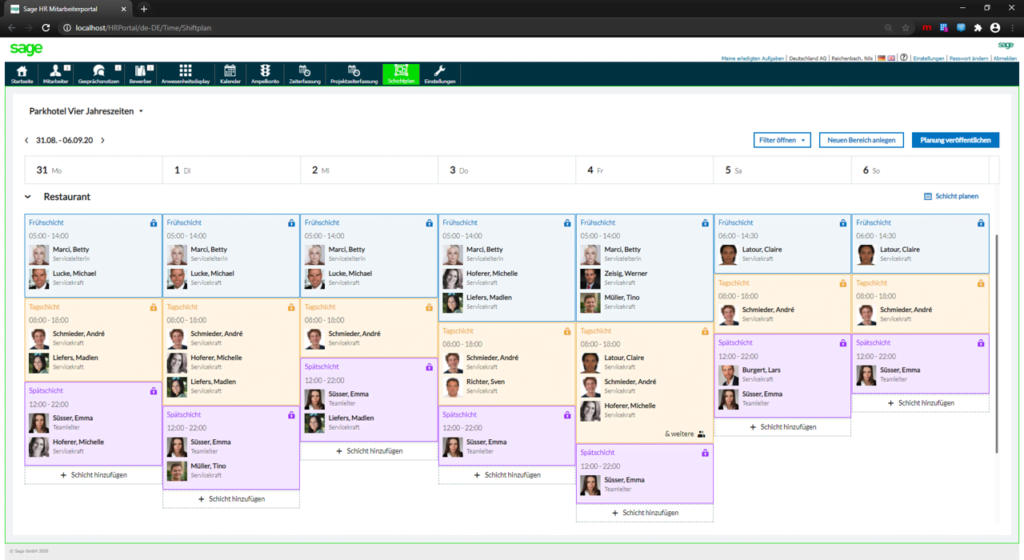 Sage hr Schichtplaner